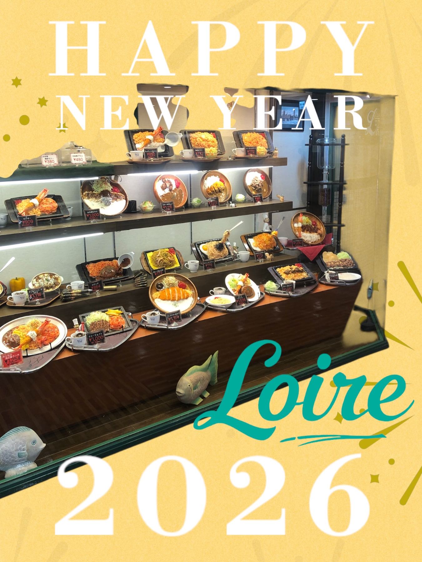 カフェテラスロワールの食品サンプルショーケース（公式Instagramより）