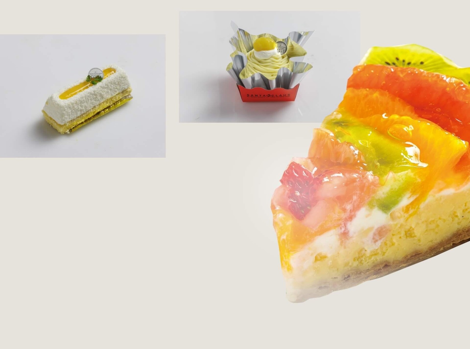 フルーツタルトなどの洋菓子(サンタクロース・公式サイトより)